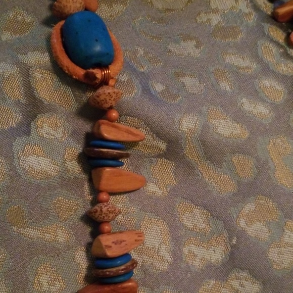 3/$30 Handmade Boho Necklace. Brown/Turquoise - Picture 4 of 5